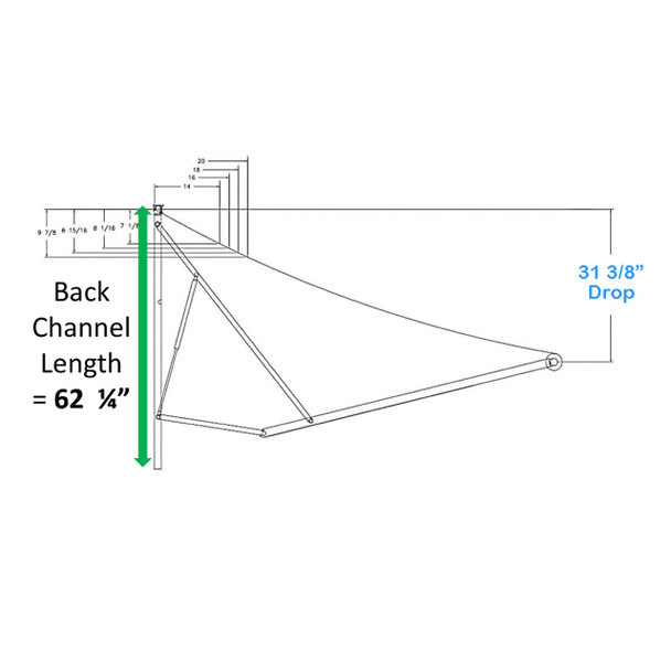 Dometic 8952001.400BL RV 9100 Power Awning Arm Hardware Kit - Basement - White  Drop