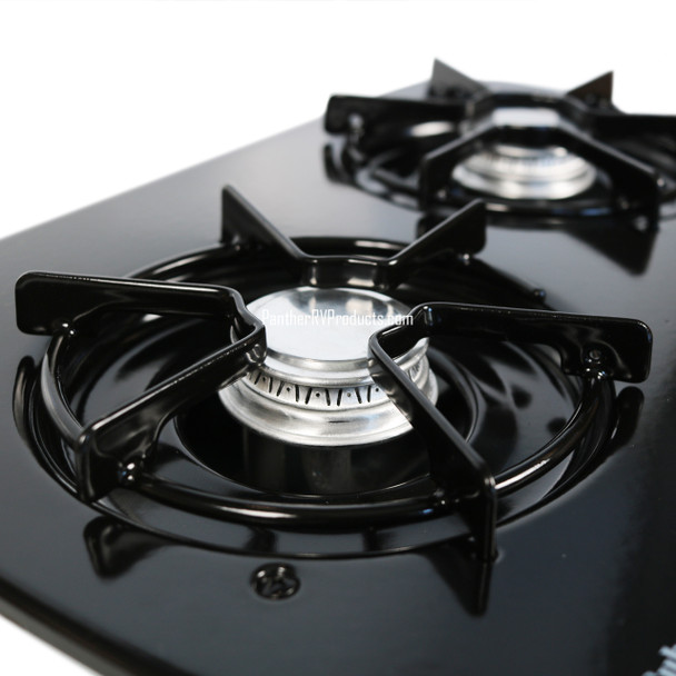 Suburban 3071ABK RV 2-Burner Drop-In Propane Cooktop - Black