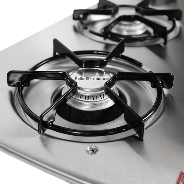 Suburban 3071AST RV 2-Burner Drop-In Propane Cooktop - Stainless Steel