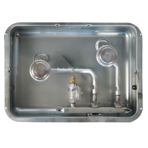 Suburban 3071AST RV 2-Burner Drop-In Propane Cooktop - Stainless Steel