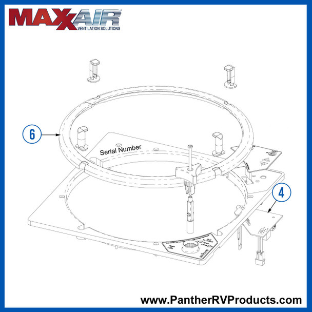 Maxxair 00-05100K RV Roof Vent Parts Breakdown