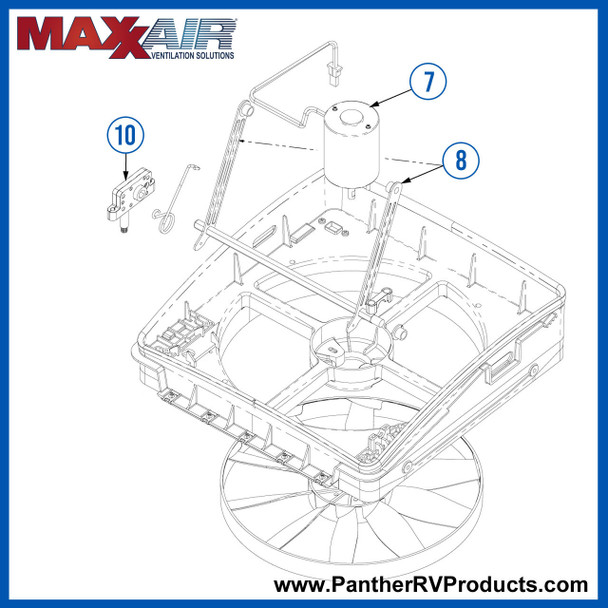 Maxxair 00-05100K RV Roof Vent Parts Breakdown