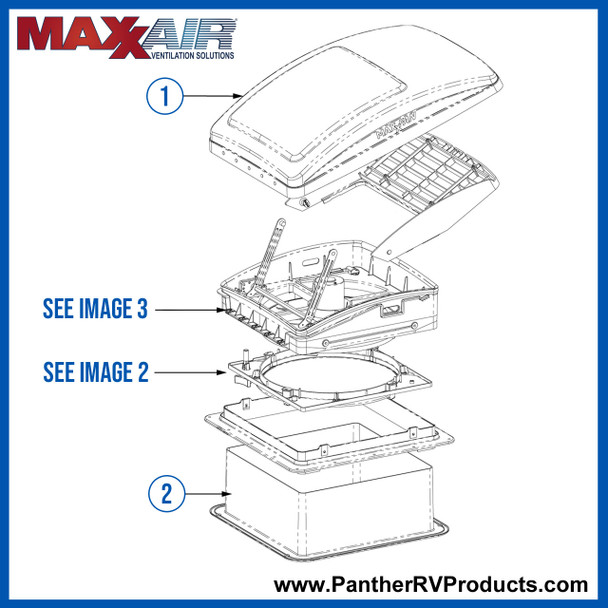 Maxxair 00-06200K RV Roof Vent Parts Breakdown