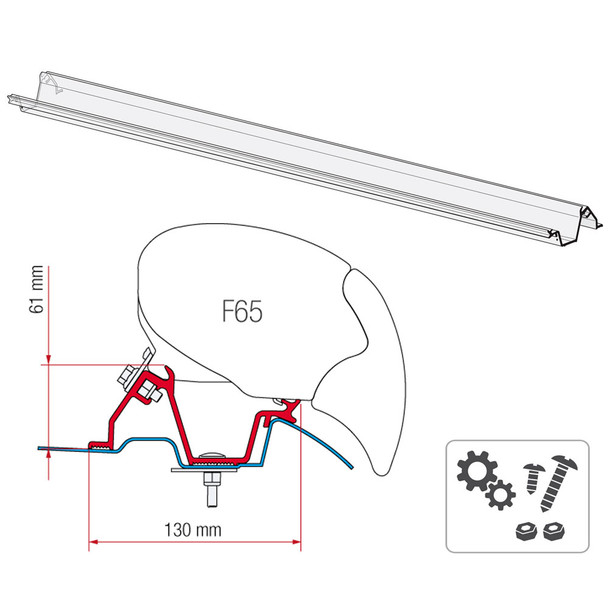 Fiamma® 98655Z029 F65 Eagle Awning Mounting Bracket - Mercedes Sprinter 144" W.B.