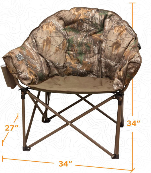 Kuma Outdoors 433-MB Lazy Bear Cushioned Camping Chair - Realtree