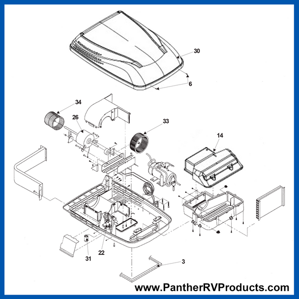 Dometic™ DuoTherm 651916 Penguin II Air Conditioner Parts Breakdown