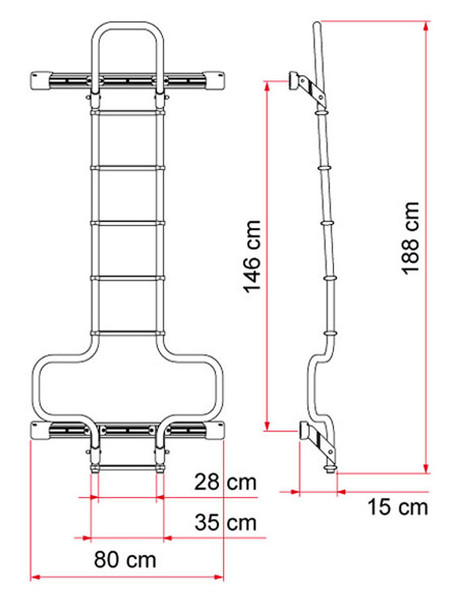 Fiamma 02426A09A RAM Promaster Rear Door Mounted Ladder - Black
