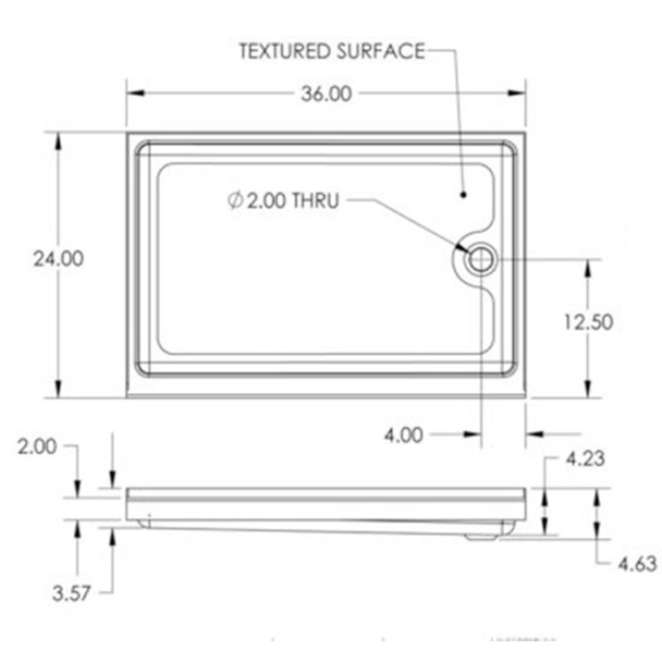 Specialty Recreation SP2436WR Shower Pan / Tray – Right Drain