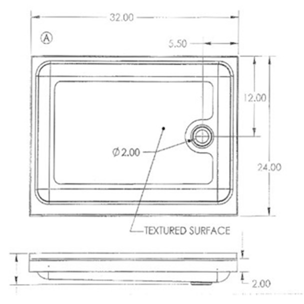 Specialty Recreation SP2432WR Shower Pan / Tray – Right Drain