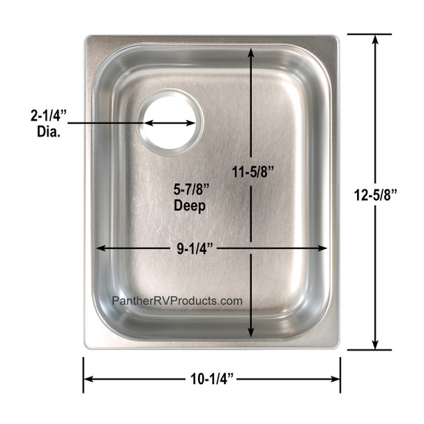 CAN Srl LA1400 RV Compact Rectangular Kitchen Sink - S/S