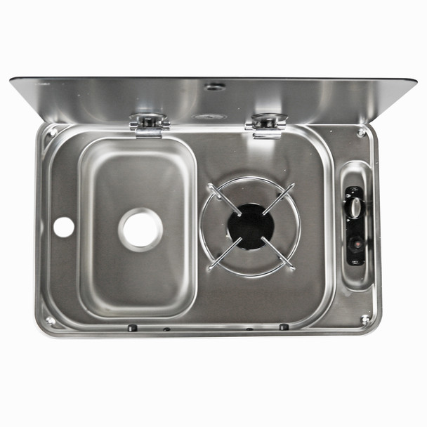 CAN Srl FL1324 Campervan Single-Burner RV Propane Cooktop with LH Sink