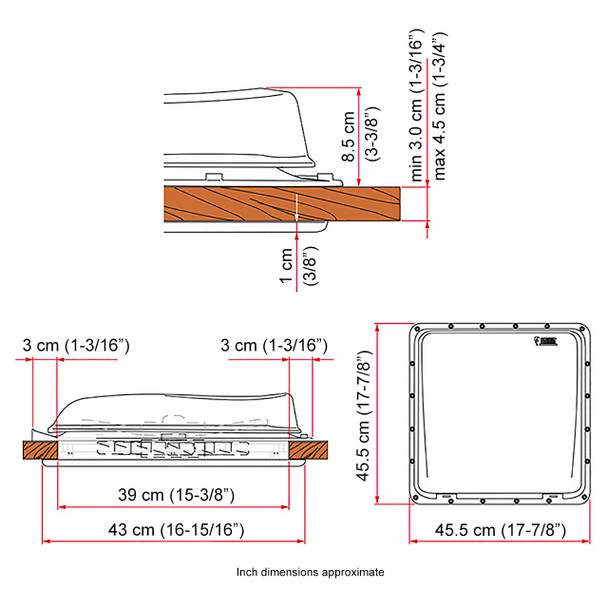 Fiamma 03623F01 Turbo-Vent Rooflight with Fan - White