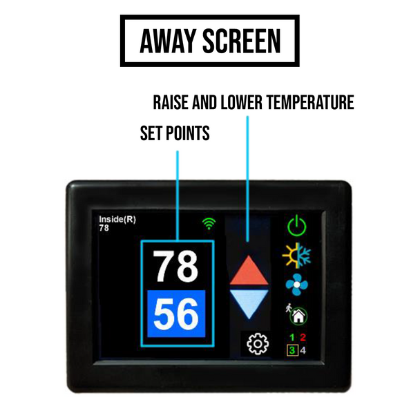 Micro-Air 357 RV Air Conditioner Digital Thermostat for Dometic 5 Button CCC - Black