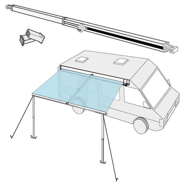 Fiamma 06759G01R F45S Awning - 4.5m (14'8") - Rafter Illustration