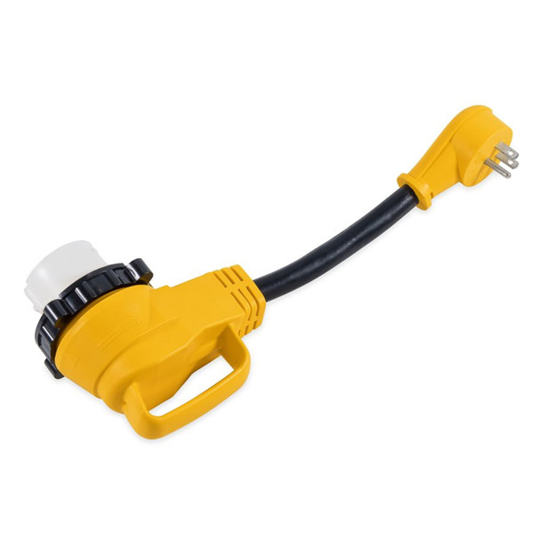 Camco 55638 RV/Marine Locking Electrical Power Cord Adapter - 50A Locking / 15M