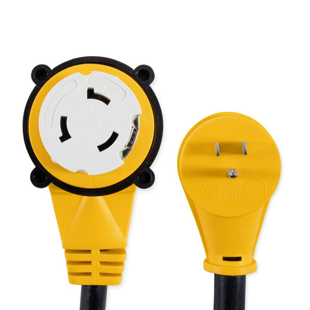 Camco 55638 RV/Marine Locking Electrical Power Cord Adapter - 50A Locking / 15M