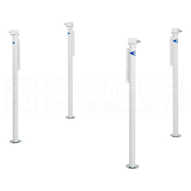 Rieco Titan 14041 Manual Convertible Truck Camper Loading Jacks - 4 Pack - White
