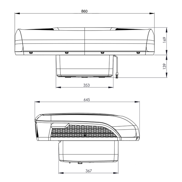 Dometic™ RTX2000 CoolAir Truck / Class B 12V Air Conditioner