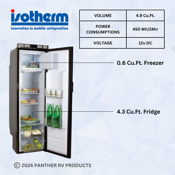 Isotherm F140 Slim RV Electric Refrigerator/Freezer - 12V DC - 4.9 C/F