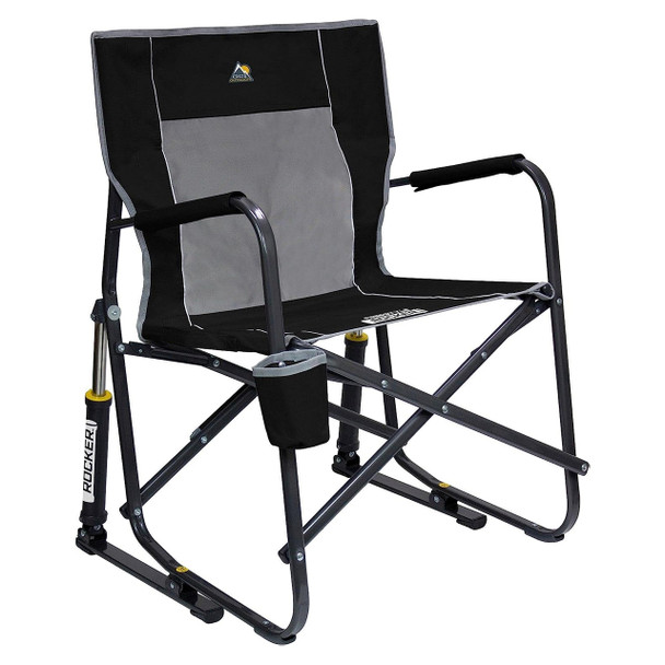 GCI Outdoors 37010 Freestyle Rocker Spring-Action Camping Chair - Black
