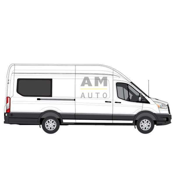 AM Auto FT14-R3XL Ford Transit Passenger's Side Back Bonded Window