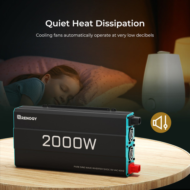 Renogy RNG-INVT-2000 RV DC to AC Pure Sine Wave Power Inverter - 2000 Watt