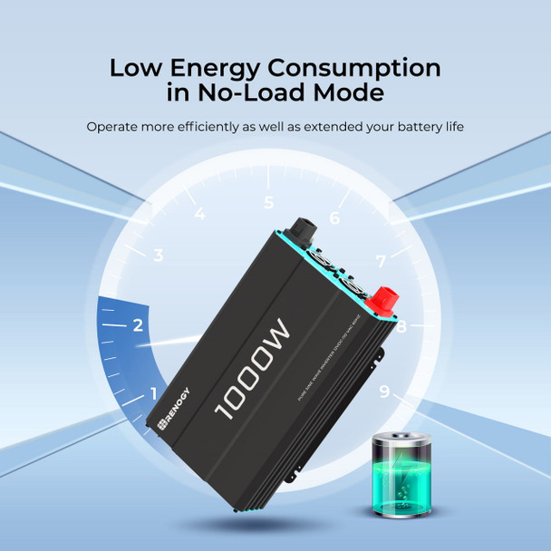 Renogy RNG-INVT-1000 RV DC to AC Pure Sine Wave Power Inverter - 1000 Watt