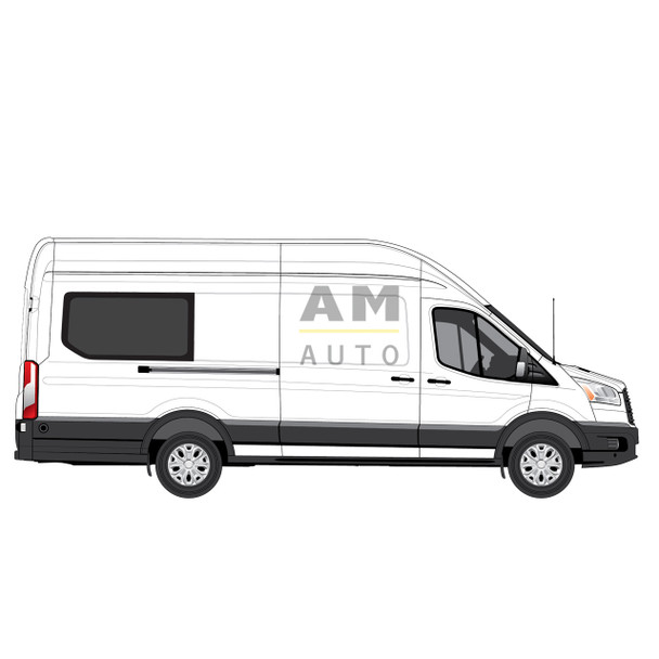 AM Auto FT14-R3XL-BL1 Ford Transit Passenger's Side Back Bonded Window - BLEMISHED