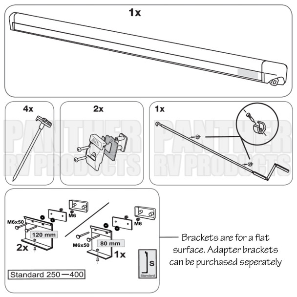 Fiamma 06280A01R F45S Awning 3.0m (10'1") - Included Items
