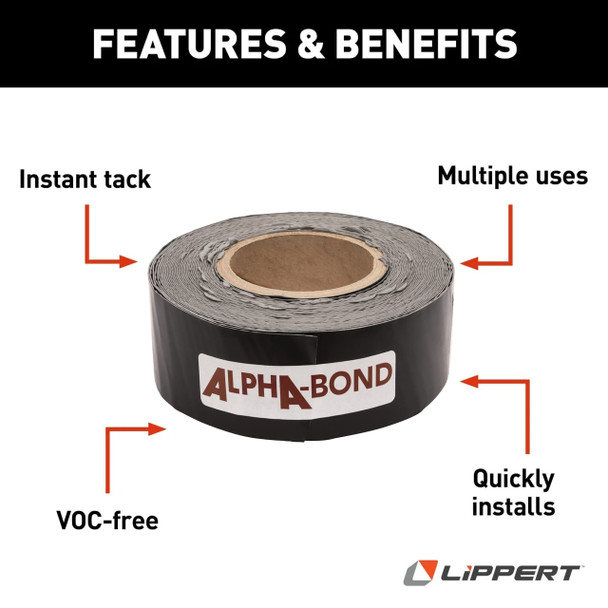 Alpha Systems 862406 Alphabond RV Roof Seal Repair Tape - 3" x 50' - Black