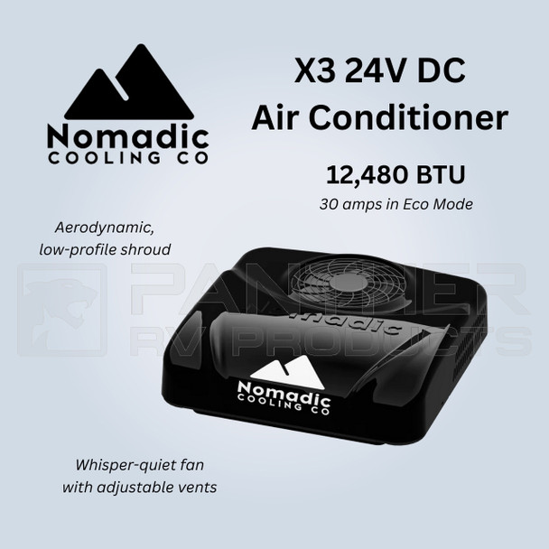 Nomadic Cooling X3 24V 12,480 BTU Camper Van Air Conditioner - Black