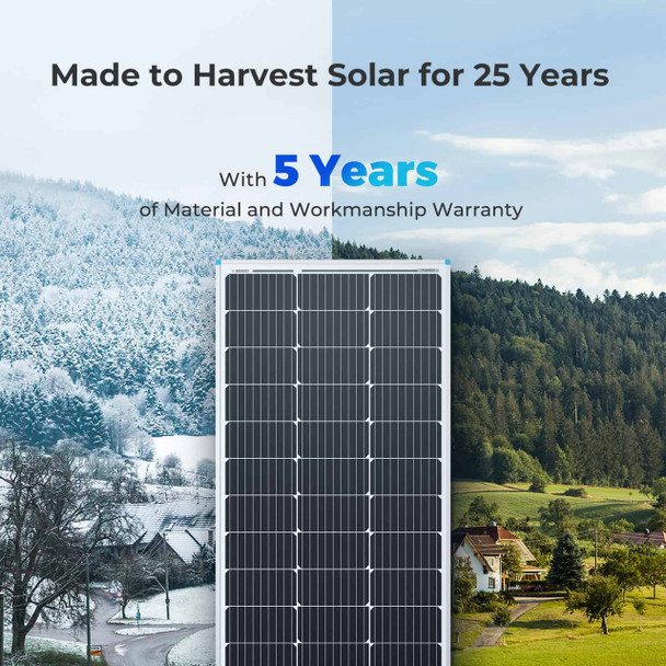 Renogy RNG-100D-SS RV 100 Watt Monocrystalline Solar Panel
