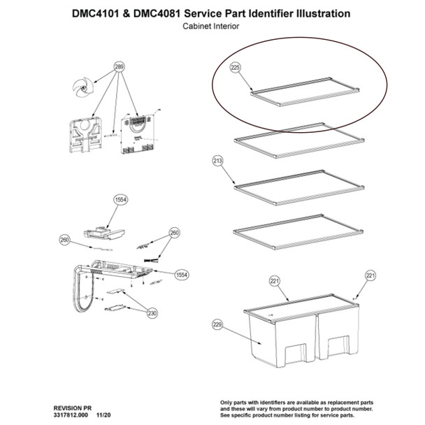 Dometic™ 4453000616 OEM Freezer Shelf - White