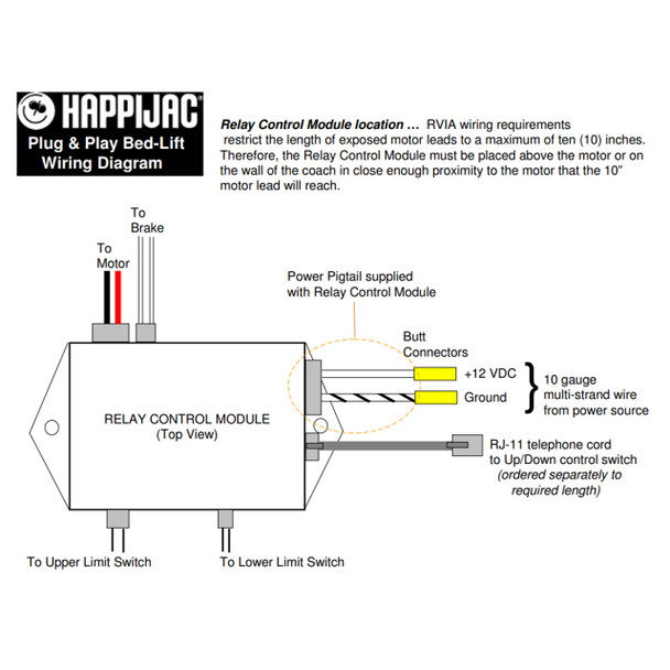 HappiJac 190943 Lower 2-Pin Plug-n-Play Microswitch - 94"