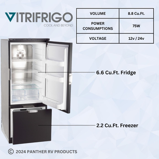 Vitrifrigo SLIM250iBD3O-E CHR RV Electric Refrigerator Freezer - AC/DC - 8.8 CF