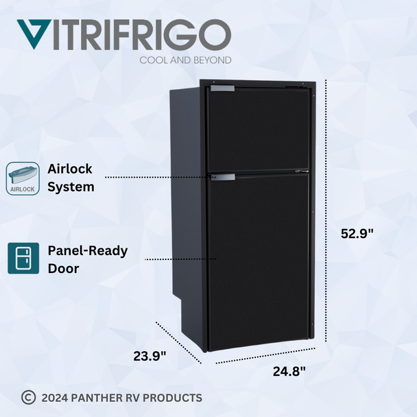 Vitrifrigo DP2600i (DP2600IBD4-F-3) RV Electric Refrigerator Freezer - AC/DC - 8.1 CF - Black