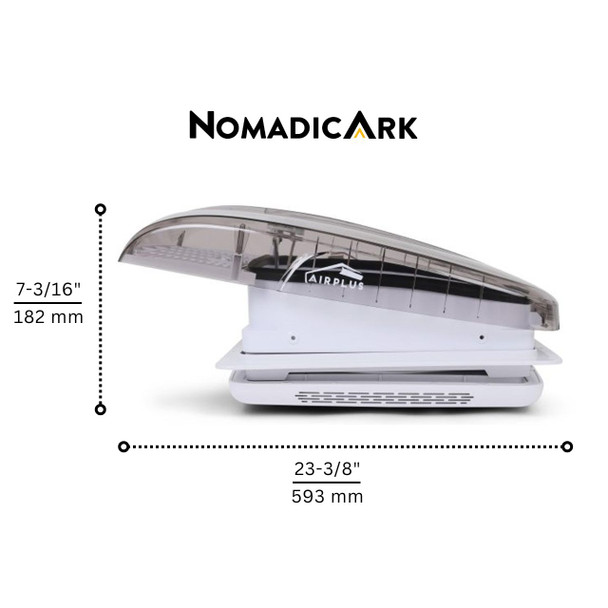 AirPlus 355 RV & Van Deluxe Roof Vent - Smoke