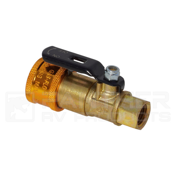 Panther QD-GMRVC4-4F RV Brass Quick Disconnect Coupler w/ Valve