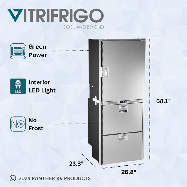 Vitrifrigo DRW360A All-In-One RV Electric Refrigerator Freezer - AC/DC - 10.8 CF