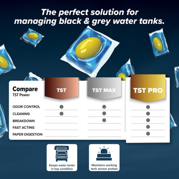 Camco 41770 TST PRO RV Holding Tank Treatment - (10) Drop-Ins - American Pine Scent