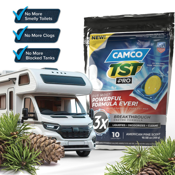 Camco 41770 TST PRO RV Holding Tank Treatment - (10) Drop-Ins - American Pine Scent