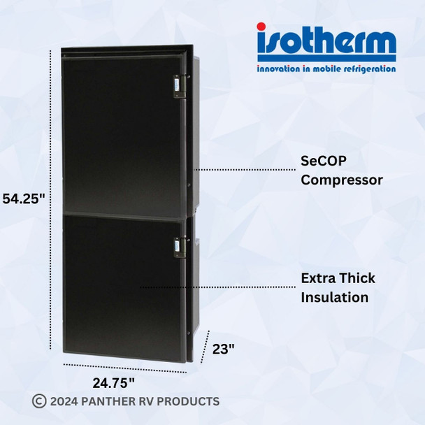 Isotherm 1195BB7DL0000 Cruise 195 Electric Refrigerator/Freezer - Dimensions