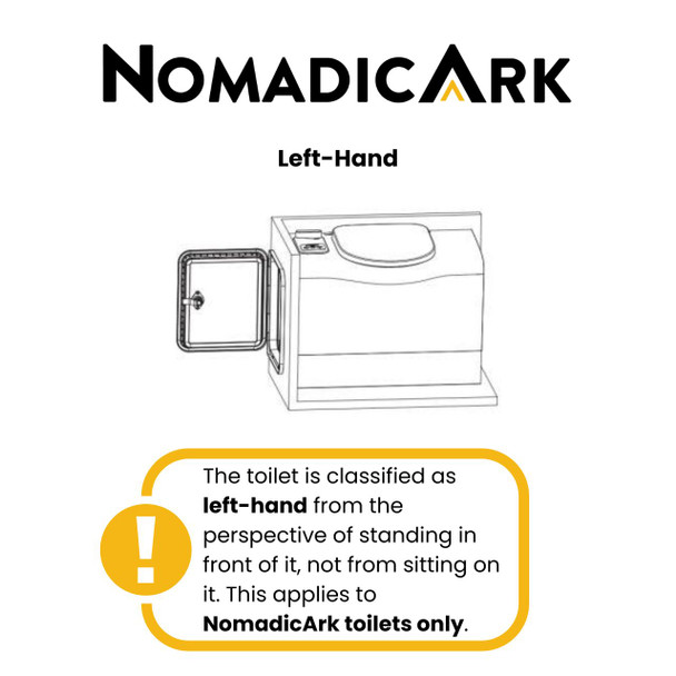 NomadicArk NA-TBW-L RV Self-Contained Bench Toilet - Electric Flush - LH Cassette