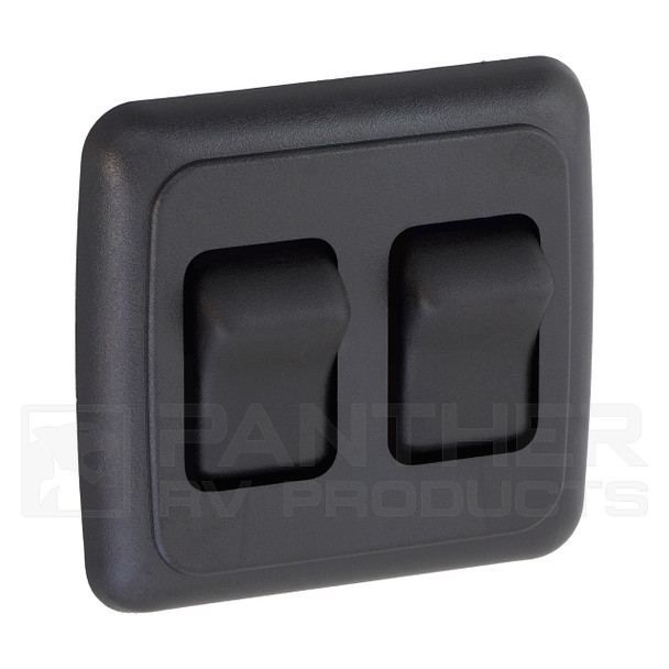 Kaper II L12-0301 2-Gang On/Off Rocker Switch Assembly - With Trim Plate