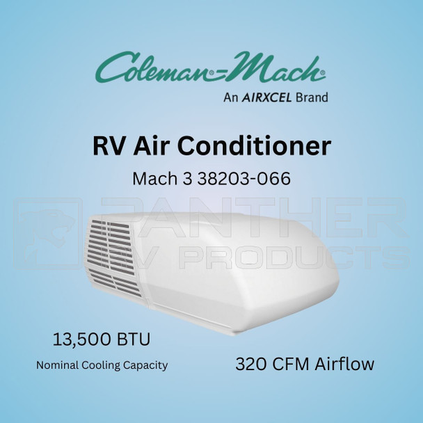 Coleman Mach 38203-066 Mach 3 Plus RV Air Conditioner 13.5k BTU - White