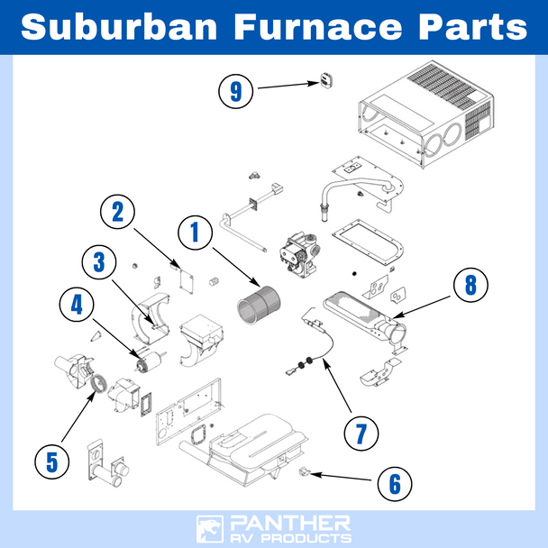 Suburban SF-30FQ Forced Air Propane Furnace - 30K Parts Breakdown