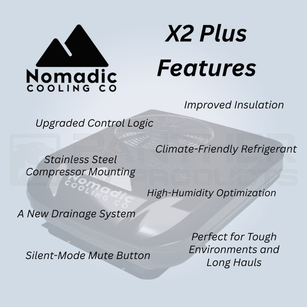 Nomadic Cooling X2 Plus 12V 8,188 BTU Camper Van Air Conditioner - Black