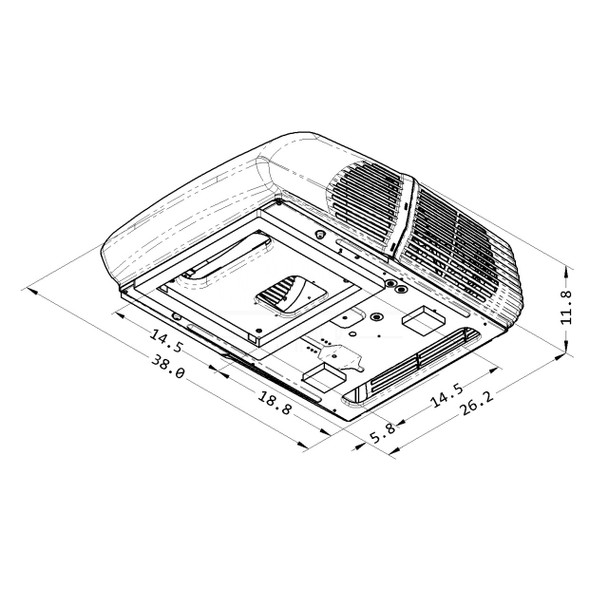 Coleman Mach 38004-069 Mach 15 RV Air Conditioner w/ Heat Pump 15k BTU - Black