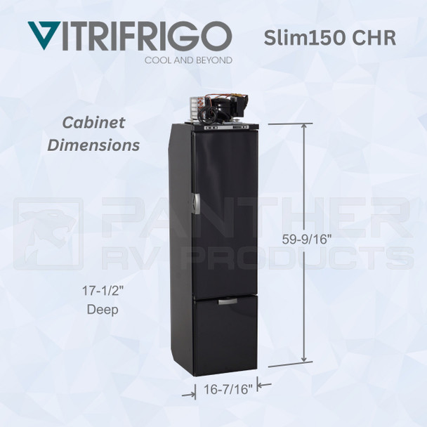Vitrifrigo SLIM150 CHR RV Electric Refrigerator Freezer - Cabinet Dimensions