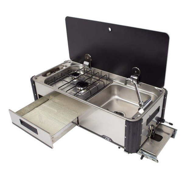 Suburban CAN Srl SL1400US-BL1 (3250AST) Slide-Out Two-Burner Propane Cooktop / Sink Combo - BLEMISHED